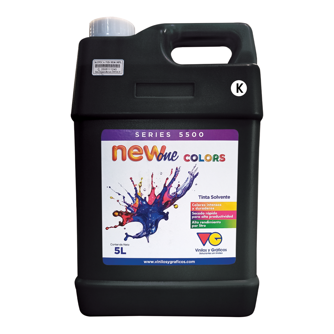 Tinta Solvente Serie 5500 New One Colors - Negro para Konica/Seiko
