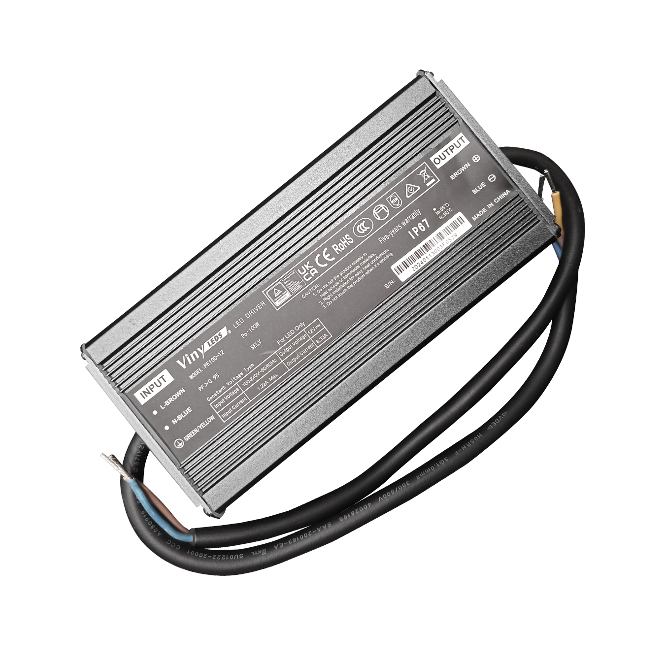 Fuente de Poder VinyLeds - 100W, 100-240V, 12V