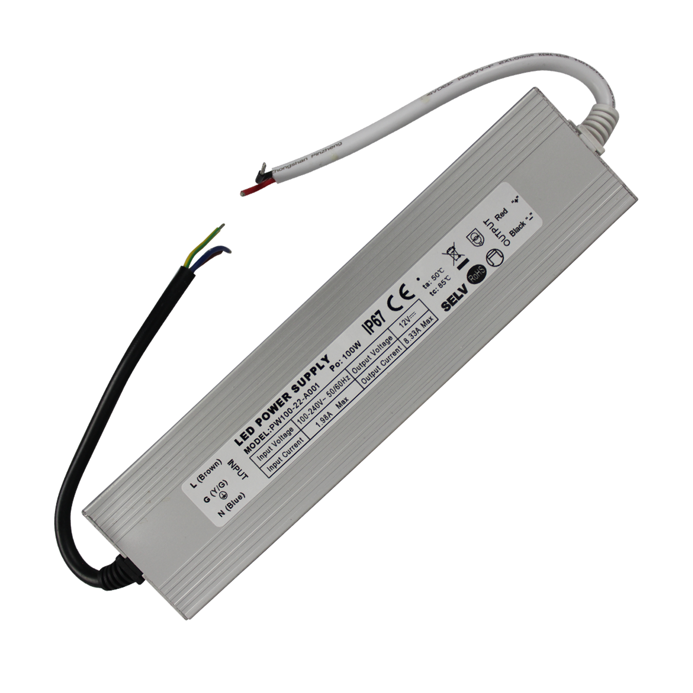 Fuente de Poder VinyLeds - 100W, 100-240V, 12V