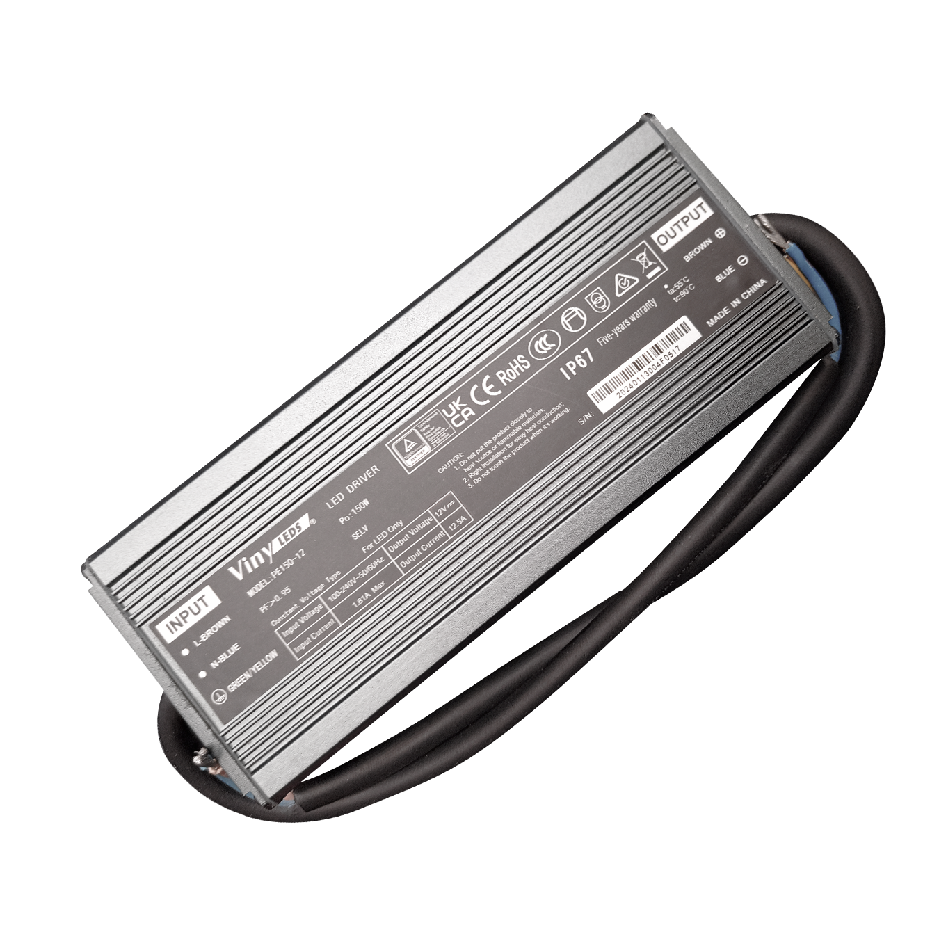 Fuente de Poder VinyLeds - 150W, 110-240V, 12V